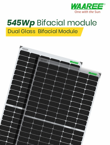 Waaree Wp Cells Framed Dual Glass Mono Perc Bifacial Solar Module